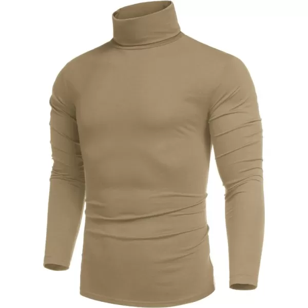 COOFANDY Men's Casual Slim Fit Turtleneck T Shirts Lightweight Basic Cotton Pullovers