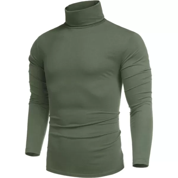 COOFANDY Men's Casual Slim Fit Turtleneck T Shirts Lightweight Basic Cotton Pullovers