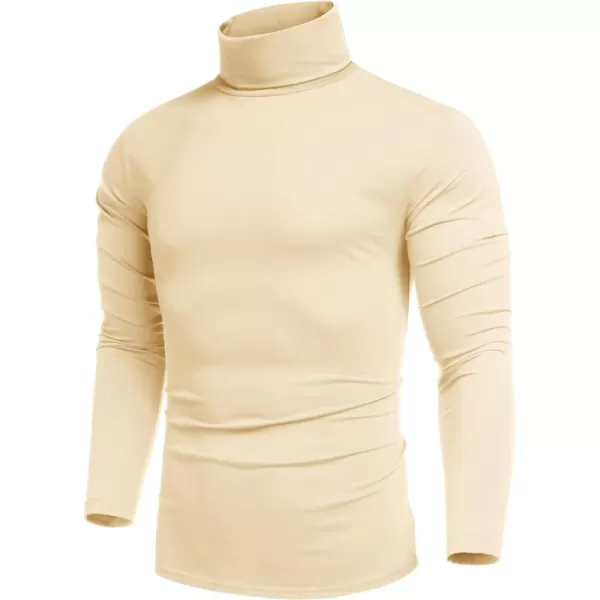 COOFANDY Men's Casual Slim Fit Turtleneck T Shirts Lightweight Basic Cotton Pullovers
