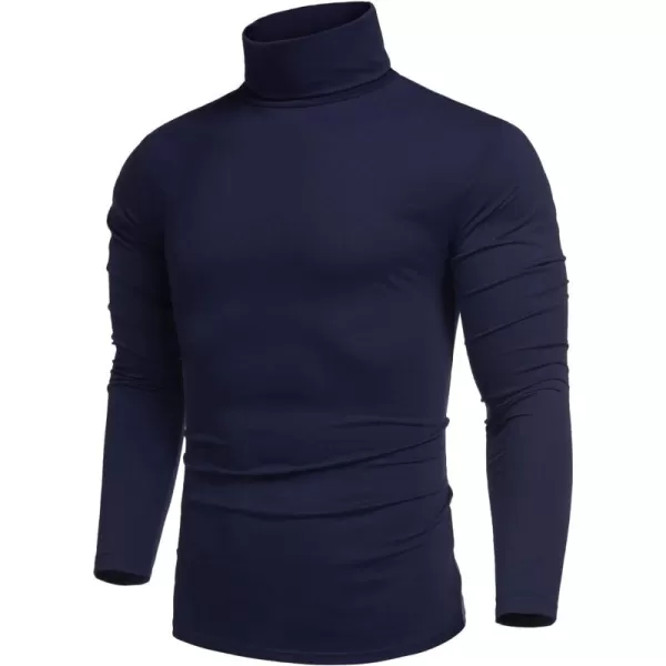 COOFANDY Men's Casual Slim Fit Turtleneck T Shirts Lightweight Basic Cotton Pullovers