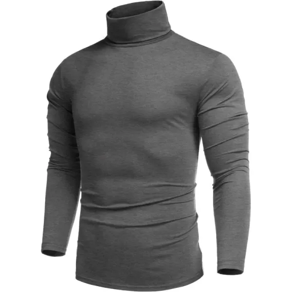 COOFANDY Men's Casual Slim Fit Turtleneck T Shirts Lightweight Basic Cotton Pullovers