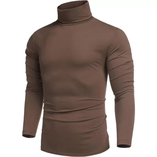 COOFANDY Men's Casual Slim Fit Turtleneck T Shirts Lightweight Basic Cotton Pullovers