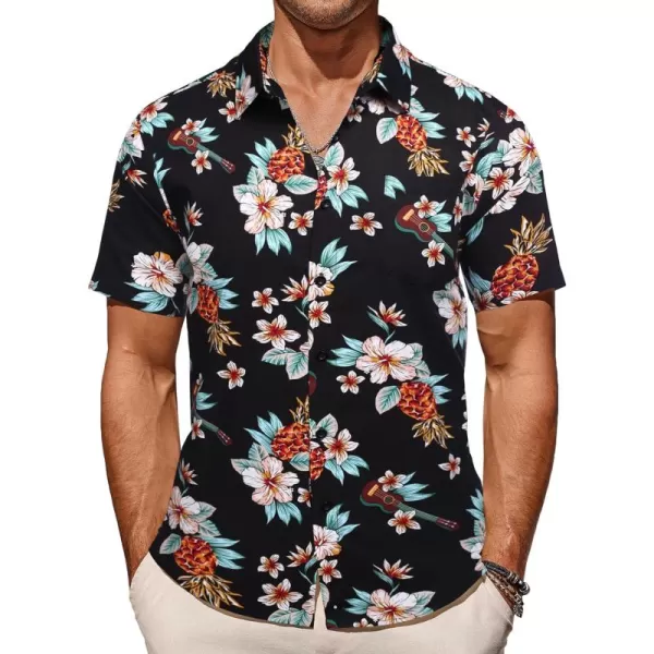 COOFANDY Men's Casual Summer Beach Wrinkle Free Shirts Short Sleeve Button Down Lightweight Untucked Textured Shirt