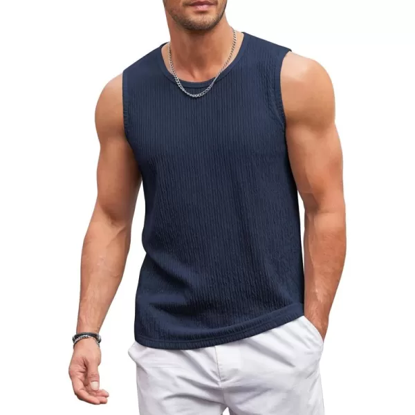 COOFANDY Men's Casual Tank Tops 2 Pack Knit Sleeveless Lightweight Tee Muscle Basic T Shirts