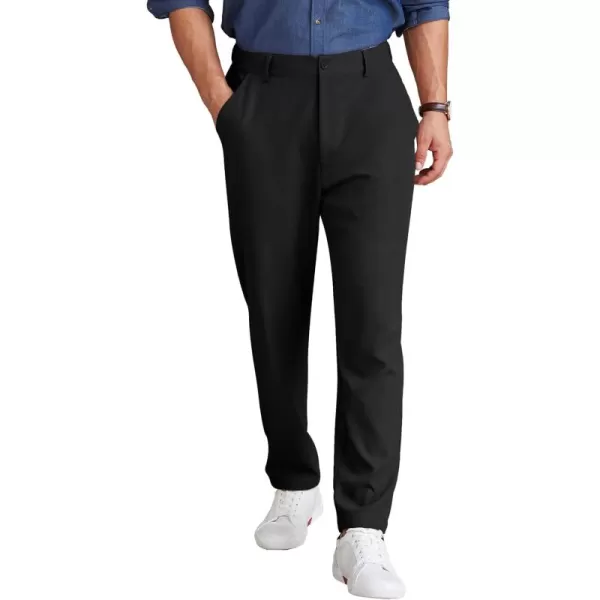 COOFANDY Men's Chino Pants Relaxed Fit Elastic Waist Basic Flat Front Drawstring Casual Pants