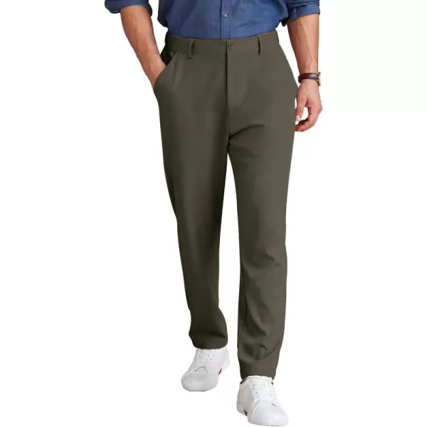 COOFANDY Men's Chino Pants Relaxed Fit Elastic Waist Basic Flat Front Drawstring Casual Pants
