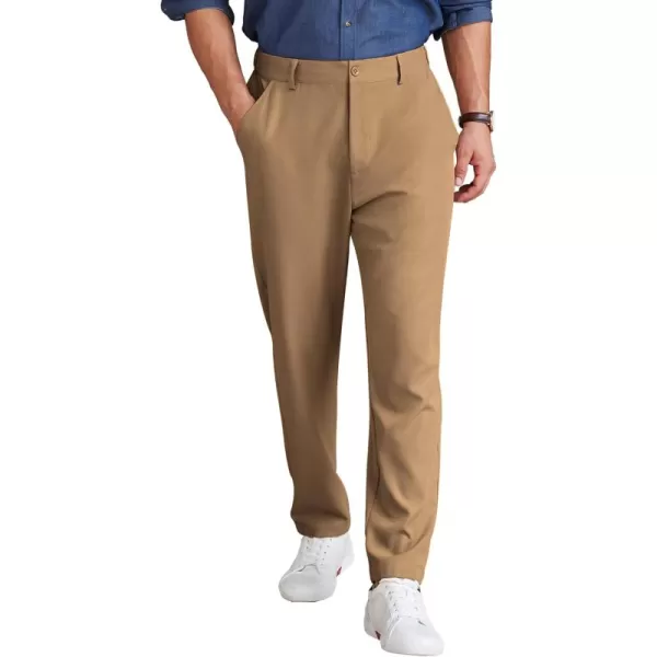 COOFANDY Men's Chino Pants Relaxed Fit Elastic Waist Basic Flat Front Drawstring Casual Pants