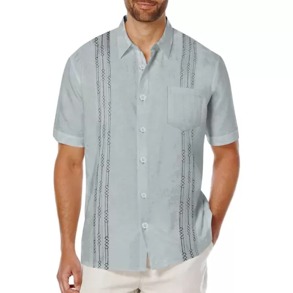 COOFANDY Mens Cotton Linen Cuban Guayabera Shirt Casual Short Sleeve Button Down Shirts Summer Beach Tops