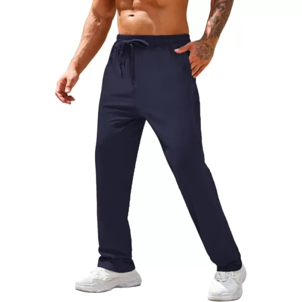 COOFANDY Men's Cotton Sweatpants Open Bottom Lounge Pants Lightweight Casual Jogger Pants with Pockets