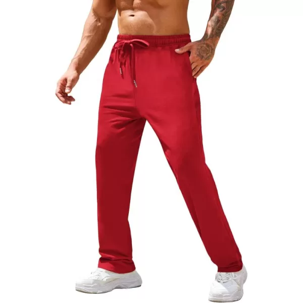 COOFANDY Men's Cotton Sweatpants Open Bottom Lounge Pants Lightweight Casual Jogger Pants with Pockets