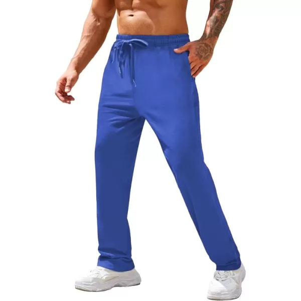 COOFANDY Men's Cotton Sweatpants Open Bottom Lounge Pants Lightweight Casual Jogger Pants with Pockets