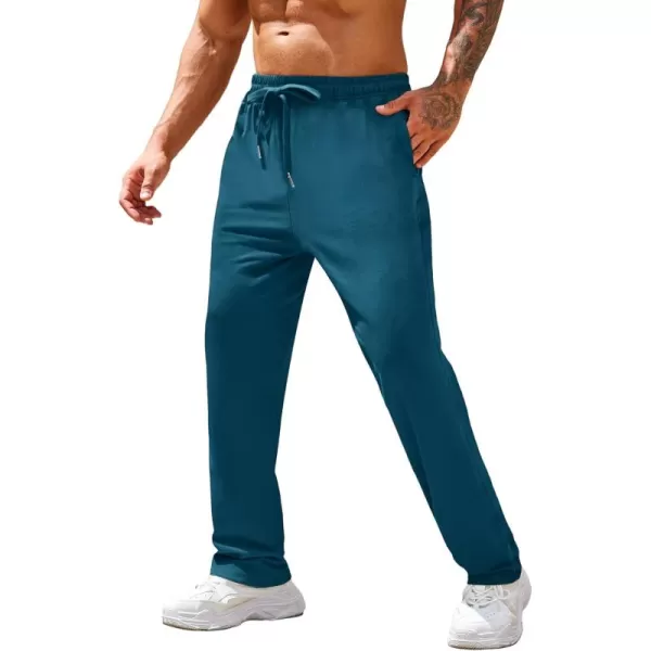 COOFANDY Men's Cotton Sweatpants Open Bottom Lounge Pants Lightweight Casual Jogger Pants with Pockets