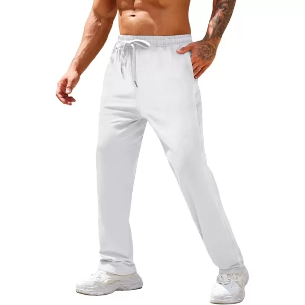 COOFANDY Men's Cotton Sweatpants Open Bottom Lounge Pants Lightweight Casual Jogger Pants with Pockets