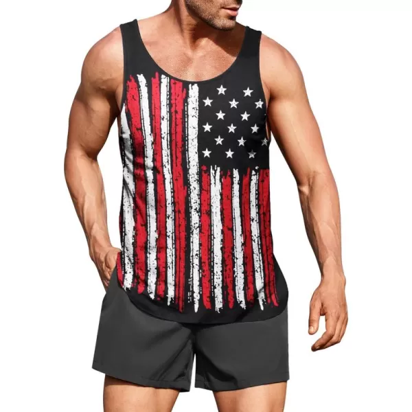 COOFANDY Men's Floral Tank Top Sleeveless Tees All Over Print Casual Sport T-Shirts Hawaii Beach Vacation