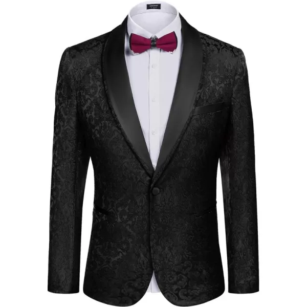 COOFANDY Men's Floral Tuxedo Suit Jacket Slim Fit Dinner Jacket Party Prom Wedding Blazer Jackets