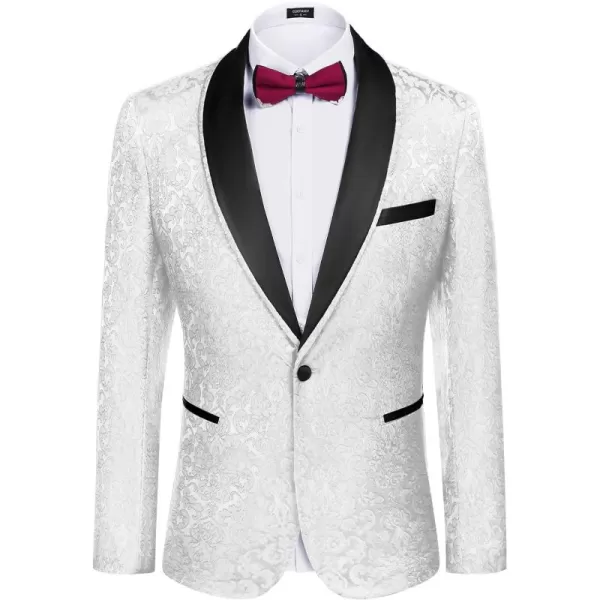 COOFANDY Men's Floral Tuxedo Suit Jacket Slim Fit Dinner Jacket Party Prom Wedding Blazer Jackets)