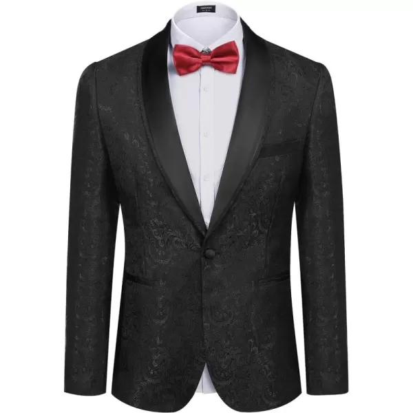 COOFANDY Men's Floral Tuxedo Suit Jacket Slim Fit Dinner Jacket Party Prom Wedding Blazer Jackets)
