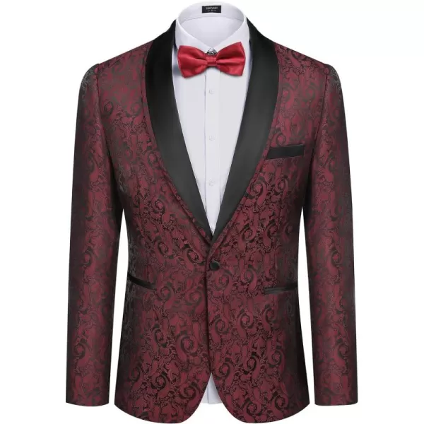 COOFANDY Men's Floral Tuxedo Suit Jacket Slim Fit Dinner Jacket Party Prom Wedding Blazer Jackets