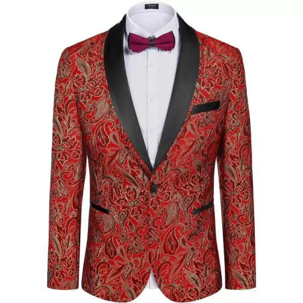 COOFANDY Men's Floral Tuxedo Suit Jacket Slim Fit Dinner Jacket Party Prom Wedding Blazer Jackets