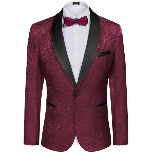 COOFANDY Men's Floral Tuxedo Suit Jacket Slim Fit Dinner Jacket Party Prom Wedding Blazer Jackets