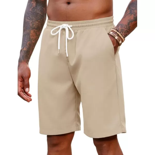 COOFANDY Men's Hawaiian Beach Shorts Elastic Waist Drawstring Lightweight Summer Casual Shorts with Pocket