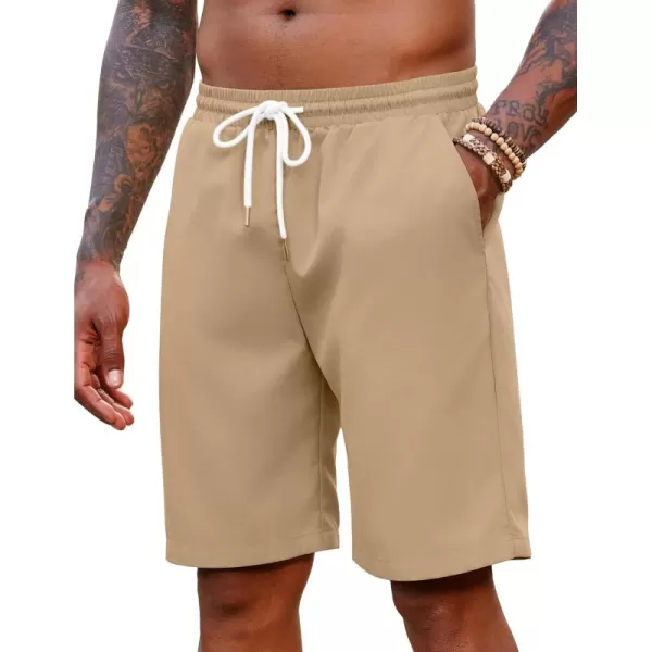 COOFANDY Men's Hawaiian Beach Shorts Elastic Waist Drawstring Lightweight Summer Casual Shorts with Pocket