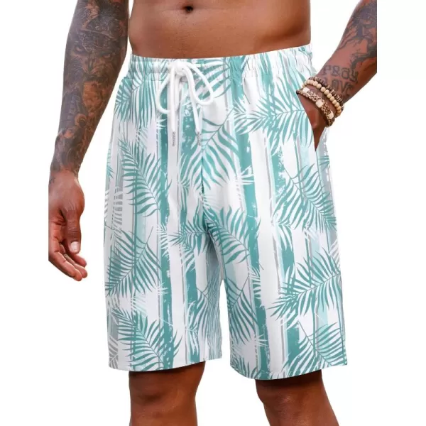 COOFANDY Men's Hawaiian Beach Shorts Elastic Waist Drawstring Lightweight Summer Casual Shorts with Pocket
