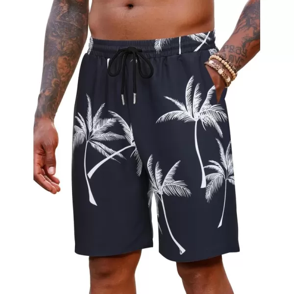 COOFANDY Men's Hawaiian Beach Shorts Elastic Waist Drawstring Lightweight Summer Casual Shorts with Pocket
