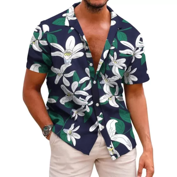 COOFANDY Mens Hawaiian Shirts Short Sleeve Casual Button Down Tropical Beach Shirt