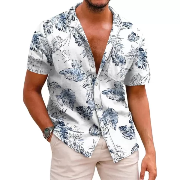 COOFANDY Mens Hawaiian Shirts Short Sleeve Casual Button Down Tropical Beach Shirt