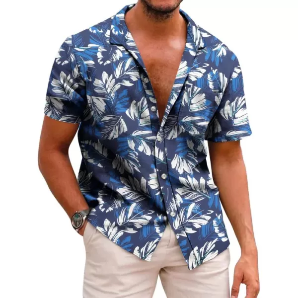 COOFANDY Mens Hawaiian Shirts Short Sleeve Casual Button Down Tropical Beach Shirt