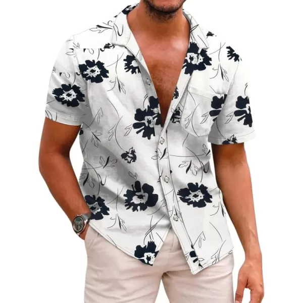 COOFANDY Mens Hawaiian Shirts Short Sleeve Casual Button Down Tropical Beach Shirt