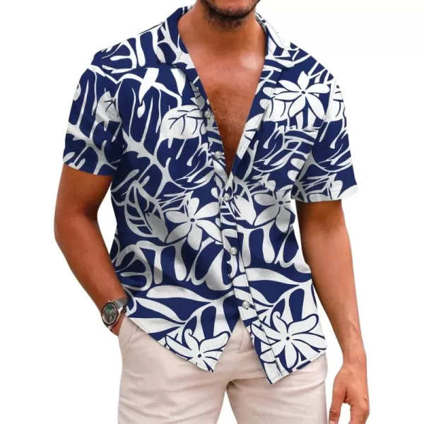 COOFANDY Mens Hawaiian Shirts Short Sleeve Casual Button Down Tropical Beach Shirt
