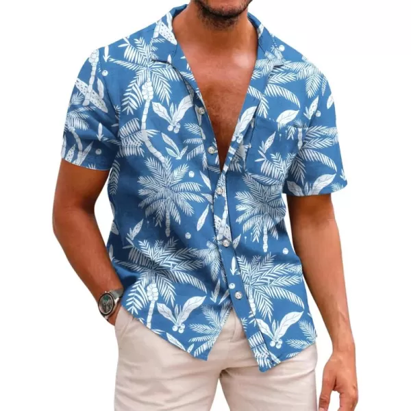 COOFANDY Mens Hawaiian Shirts Short Sleeve Casual Button Down Tropical Beach Shirt