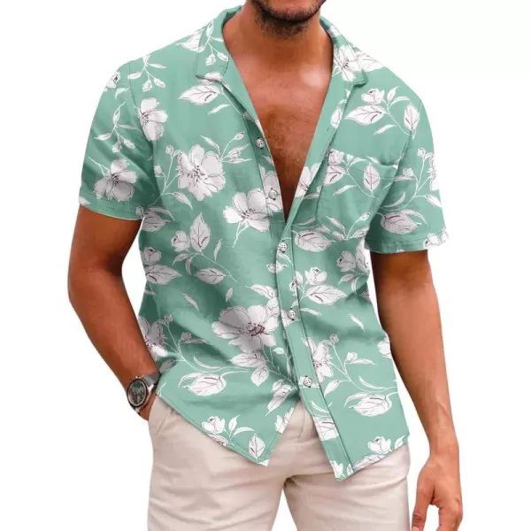 COOFANDY Mens Hawaiian Shirts Short Sleeve Casual Button Down Tropical Beach Shirt