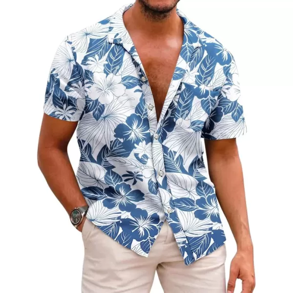 COOFANDY Mens Hawaiian Shirts Short Sleeve Casual Button Down Tropical Beach Shirt