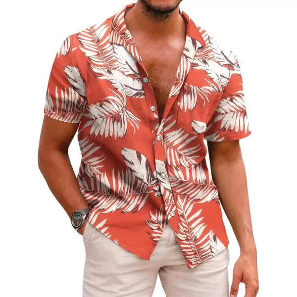 COOFANDY Mens Hawaiian Shirts Short Sleeve Casual Button Down Tropical Beach Shirt