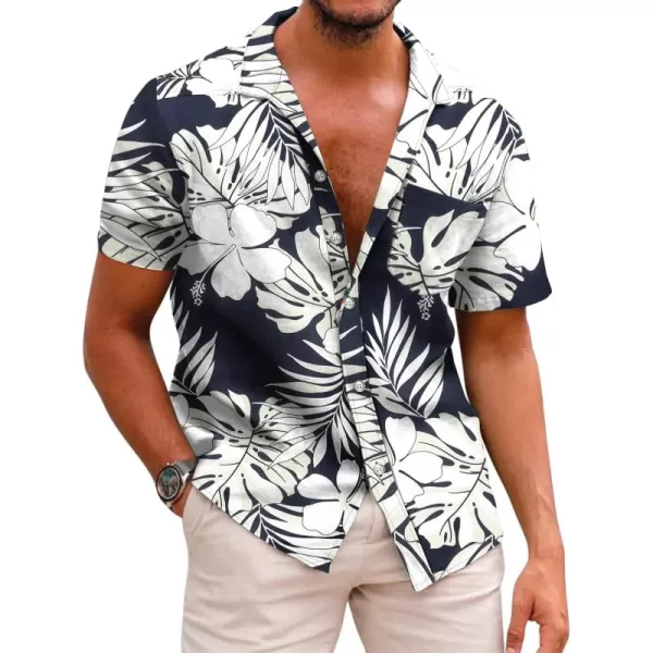 COOFANDY Mens Hawaiian Shirts Short Sleeve Casual Button Down Tropical Beach Shirt