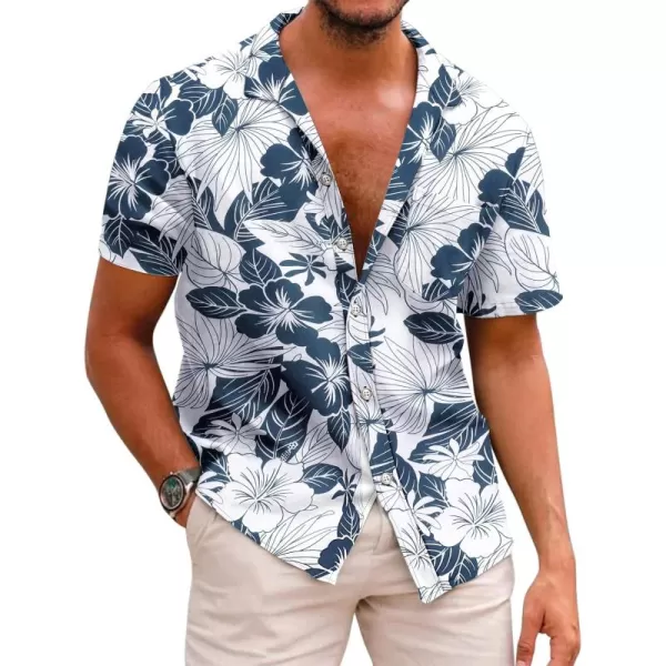COOFANDY Mens Hawaiian Shirts Short Sleeve Casual Button Down Tropical Beach Shirt