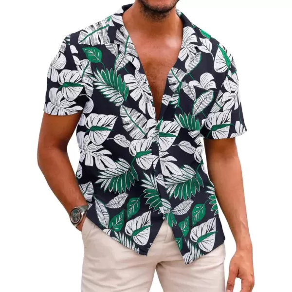 COOFANDY Mens Hawaiian Shirts Short Sleeve Casual Button Down Tropical Beach Shirt