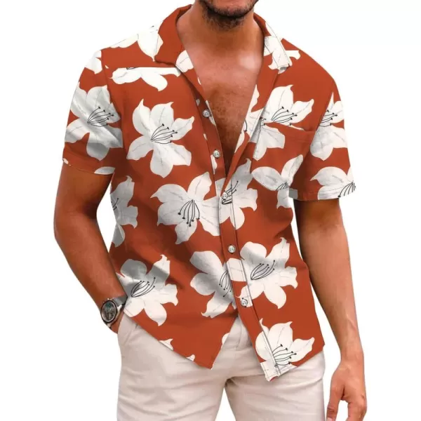 COOFANDY Mens Hawaiian Shirts Short Sleeve Casual Button Down Tropical Beach Shirt