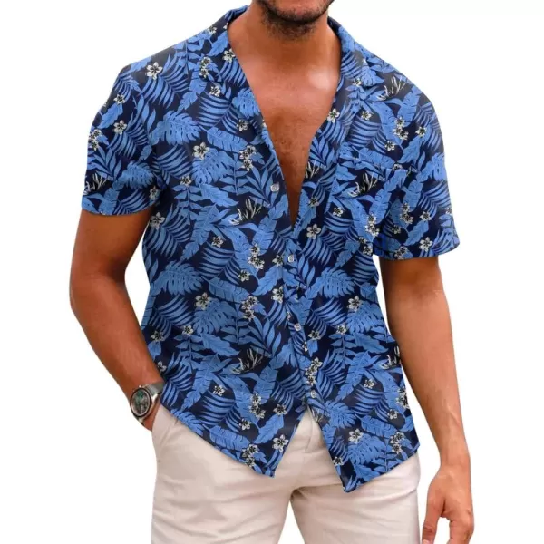 COOFANDY Mens Hawaiian Shirts Short Sleeve Casual Button Down Tropical Beach Shirt