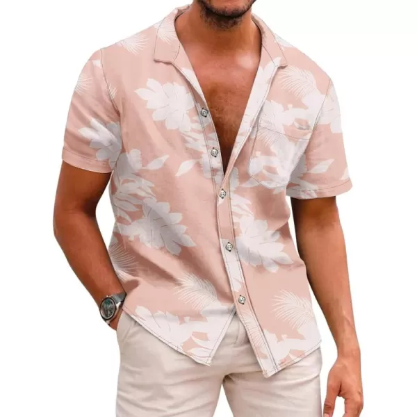 COOFANDY Mens Hawaiian Shirts Short Sleeve Casual Button Down Tropical Beach Shirt