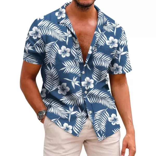 COOFANDY Mens Hawaiian Shirts Short Sleeve Casual Button Down Tropical Beach Shirt
