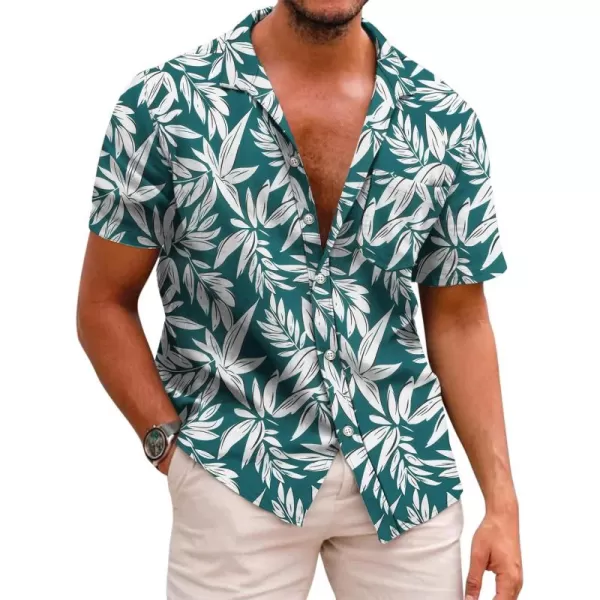 COOFANDY Mens Hawaiian Shirts Short Sleeve Casual Button Down Tropical Beach Shirt