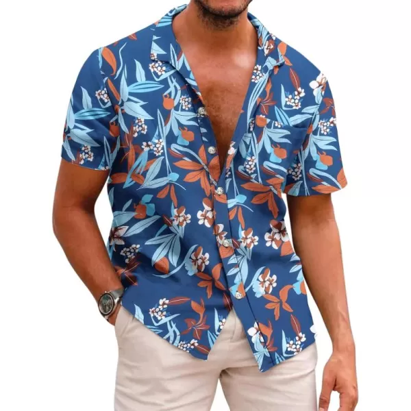 COOFANDY Mens Hawaiian Shirts Short Sleeve Casual Button Down Tropical Beach Shirt