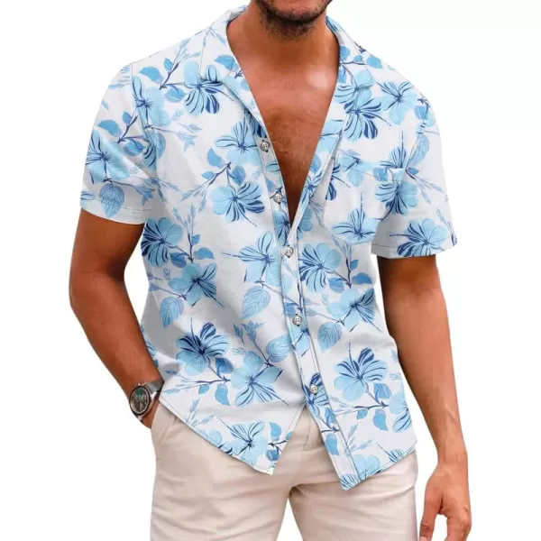 COOFANDY Mens Hawaiian Shirts Short Sleeve Casual Button Down Tropical Beach Shirt