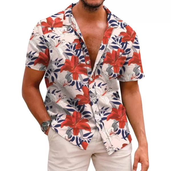 COOFANDY Mens Hawaiian Shirts Short Sleeve Casual Button Down Tropical Beach Shirt