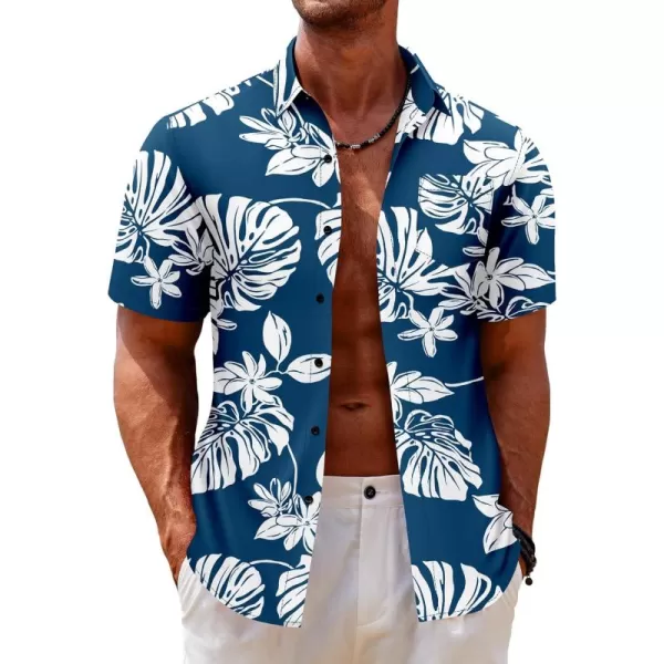 COOFANDY Mens Hawaiian Tropical Shirt Short Sleeve Casual Button Down Floral Summer Beach Shirts with Pocket