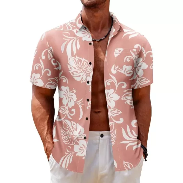 COOFANDY Mens Hawaiian Tropical Shirt Short Sleeve Casual Button Down Floral Summer Beach Shirts with Pocket